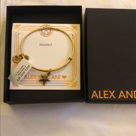 Alex & Ani Starfish Bangle In Rafaelian Gold Finish NWT & Original Box - Picture 8 of 10
